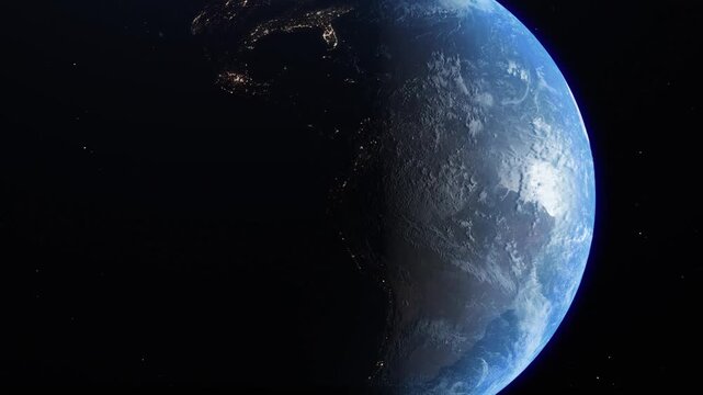 Stunning 4K Earth rotation animation with realistic cloud movement and atmospheric effects. Perfect for environmental documentaries, climate change presentations, space exploration content, edu