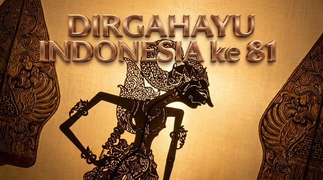 Wayang kulit puppet for Indonesian Independence Day celebration.