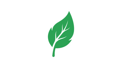 Fototapeta premium Green leaf icon symbolizing nature and organic growth.