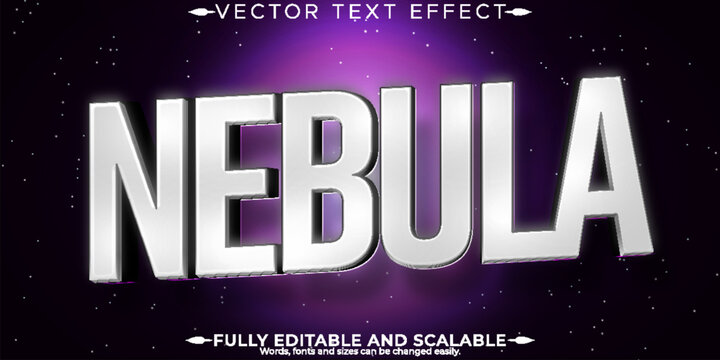 Nebula text effect, editable space and galaxy text style