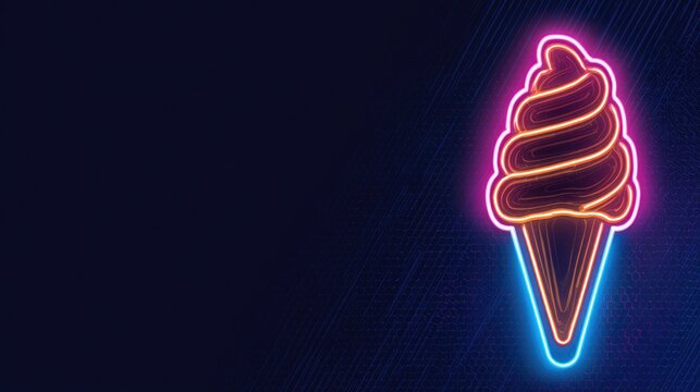 Design Template of Glowing Ice Cream