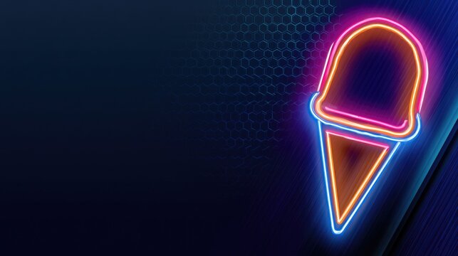 Design Template of Glowing Ice Cream
