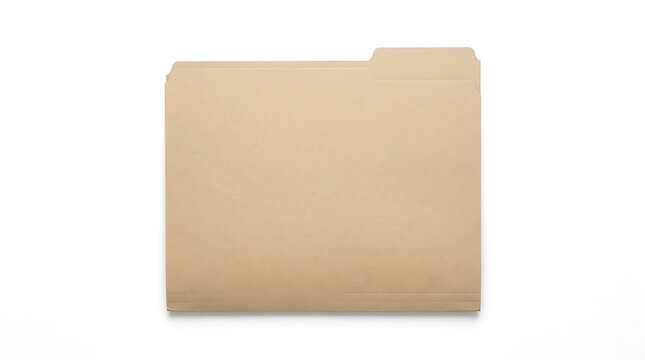 Blank manila file folders with staggered tabs isolated on white, ideal for office filing, organization, and document archive concepts