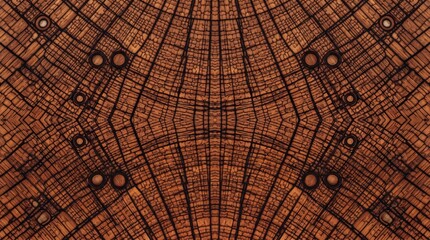 Fototapeta premium Cellular level view of dense rosewood grain exhibiting dark contrasting mineral lines under soft illumination