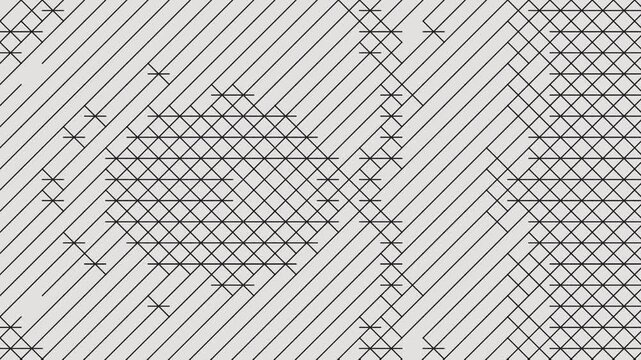 Monochrome hatching line grid geometric background
