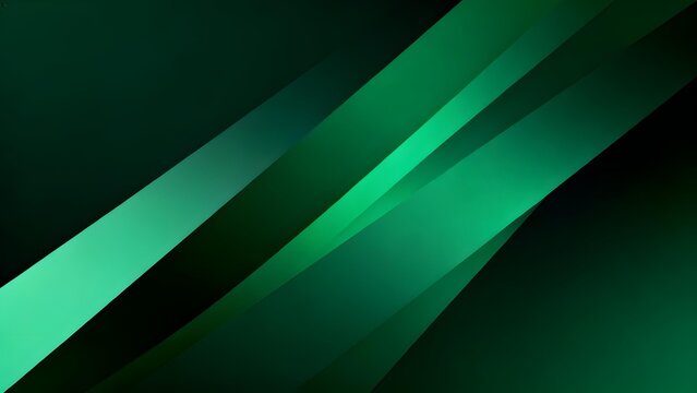 Abstract green geometric background with diagonal light bands and gradient shading