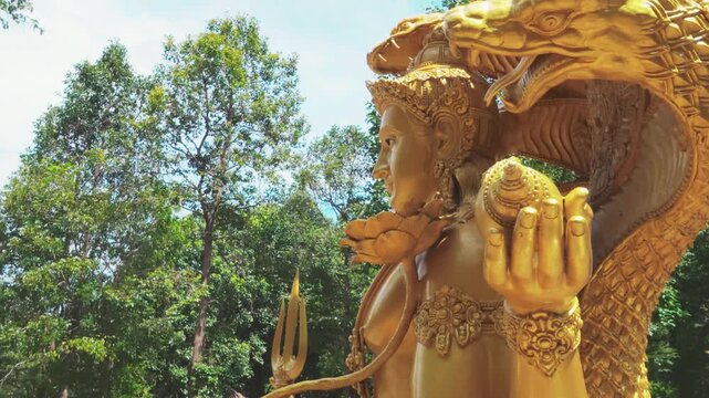 Lord Vishnu or Narayana statue in huytungtao chiangmai Thailand