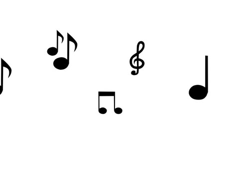 Musical Notes and G Key vector illustration
