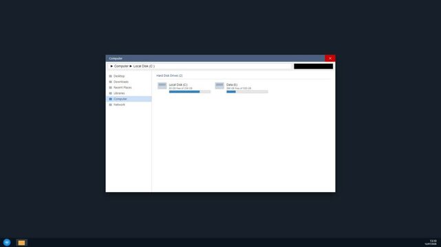 Computer file explorer window on desktop interface