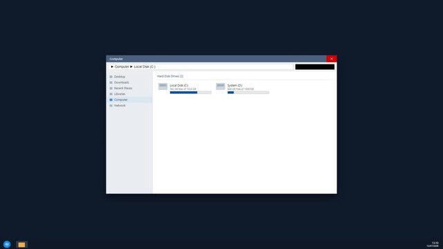 Computer file explorer window showing storage drives