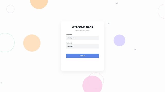 Welcome back login form interface