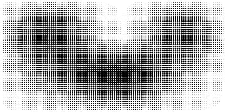 Grunge halftone gradient background. Faded grit noise texture. White and black sandy wallpaper. Retro pixelated backdrop. Anime or manga style comic overlay. Vector graphic design textured template