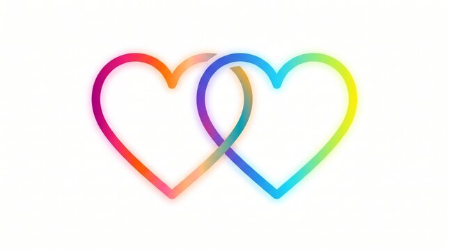 National thoughtful day interlocking rainbow gradient heart shapes with thoughtful kindness gratitude compassion peaceful