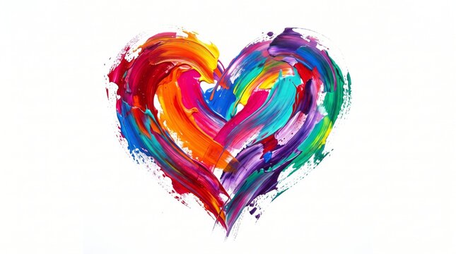 National thoughtful day painted heart illustration with painting abstract colorful thoughtful kindness gratitude