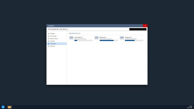 Computer software interface showing file directory