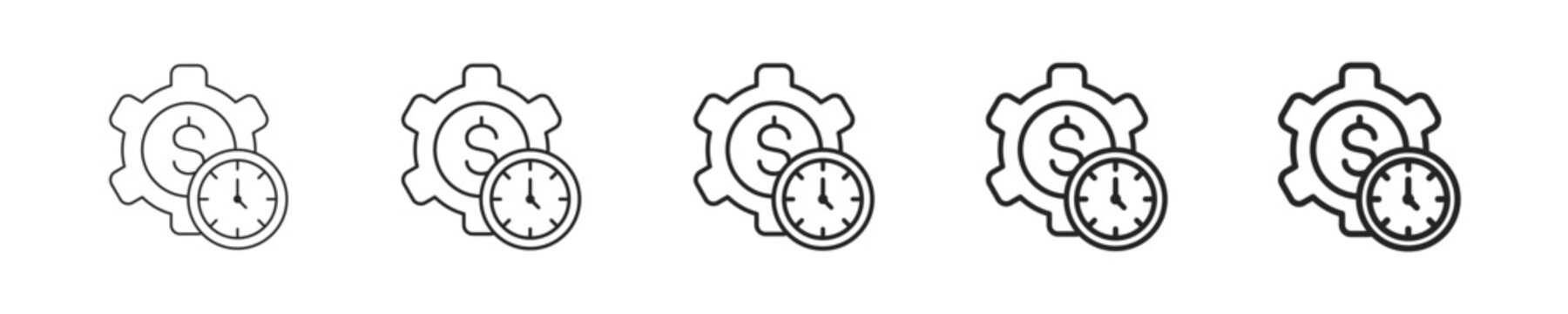 Efficiency vector icon in minimalist line style. Clean editable stroke illustration with geometric design and monochrome appearance, isolated on white background