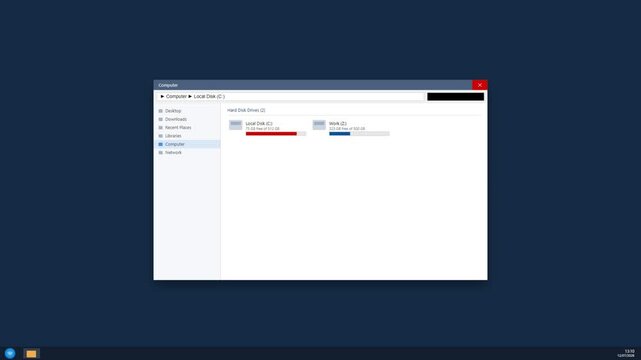 Computer file explorer window showing storage drives