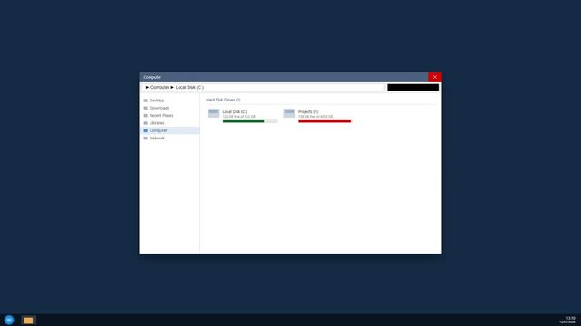 Computer software interface showing file management
