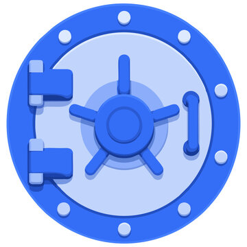 Flat bank vault illustration for secure money storage