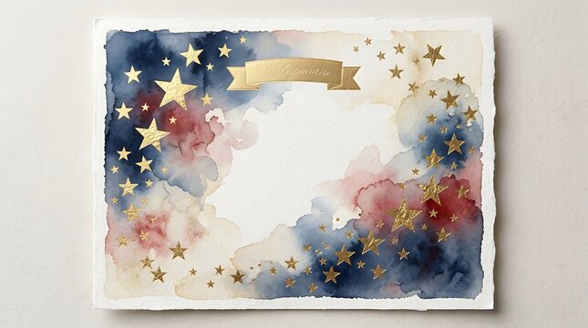 Gold Star Mothers Day Patriotic Watercolor Memorial Background