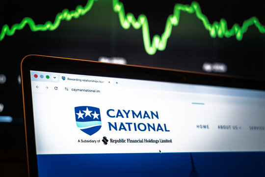 LONDON, UK - JULY 14, 2026: Logo of Cayman National on their website. Cayman National Bank or CNB is a Retail and commercial bank from Cayman Islands.