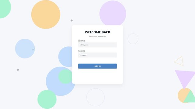 Welcome back login interface form design