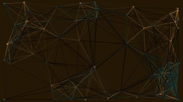 Abstract futuristic network background with glowing digital node lines and geometric low poly patterns