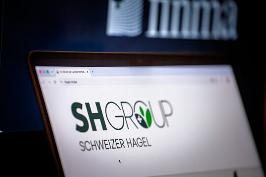 BERN, SWITZERLAND - JUNE 23, 2026: Logo of Schweizer Hagel on their website. sh group is a swiss Agricultural Insurance.