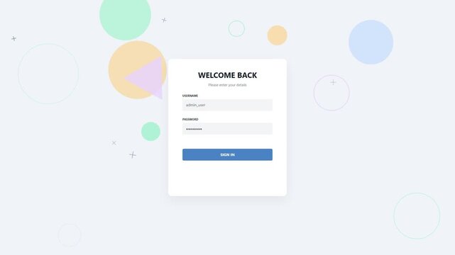 Welcome back login form interface design