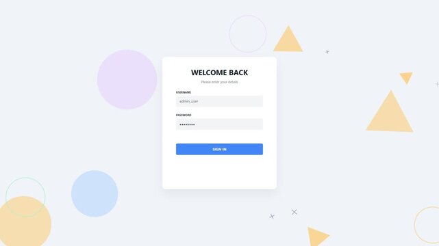 Welcome back login form interface design