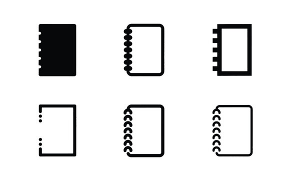 Corporate spiral notepad icons for organizational planning and professional business design.