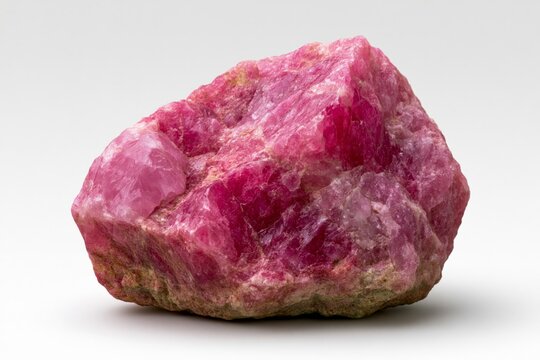 Raw ruby gemstone precious stones and mineralogy jewelry and luxury materials isolated on a white background