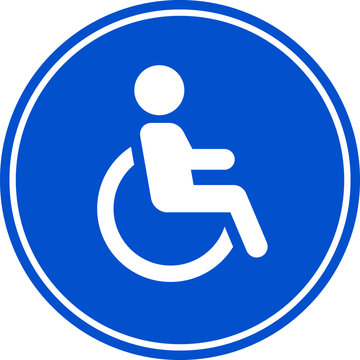 Blue Handicap Wheelchair Access Sign Vector for Public Safety Symbol.