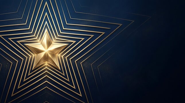 Luxury Gold Star Achievement Background with Radiating Outlines