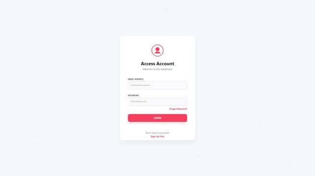 Access Account login interface for web application on white background