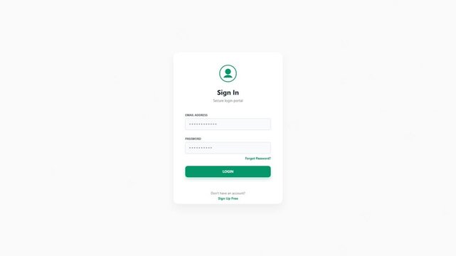 Sign In interface with login button and user credentials fields on white