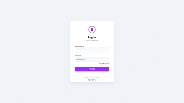 Log In interface with username and password fields on white background