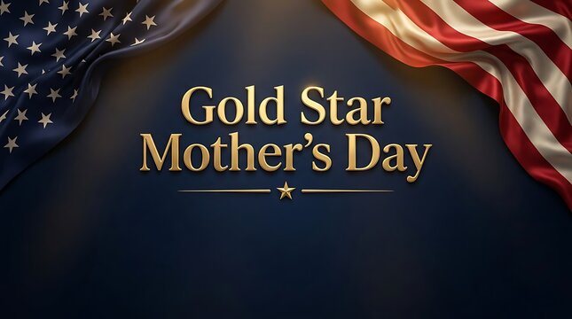 Gold Star Mother's Day Patriotic Background with American Flag