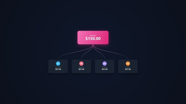 Financial budget distribution flowchart showing money allocation in motion.