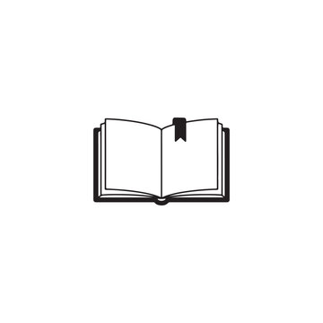Open book icon with bookmark ribbon illustration bookmark education literature learning knowledge research information textbook academic university documentation dictionary encyclopedia