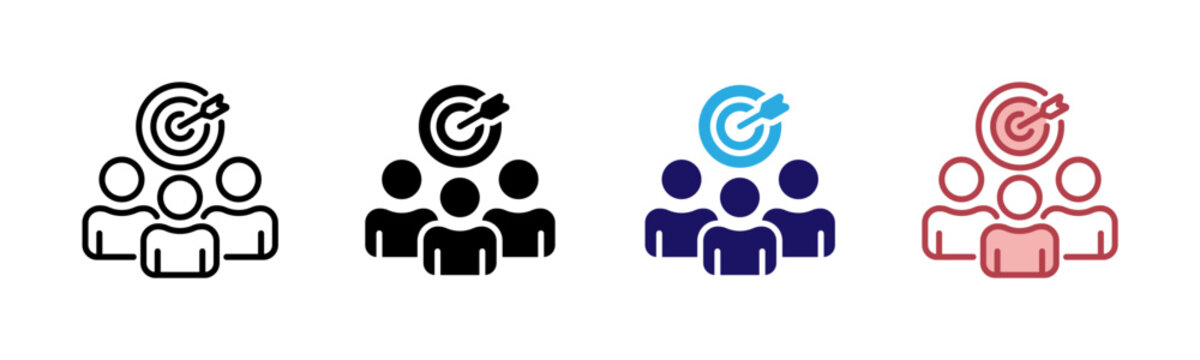 Target Audience Icons, Multi Style Icon Set