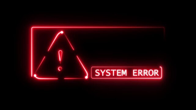 Modern futuristic system error animation with glowing HUD interface, red neon warning graphics, and digital technology effects for cybersecurity and software projects.