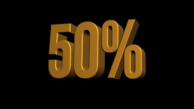 Bold 50% discount symbol appears in gold 3D