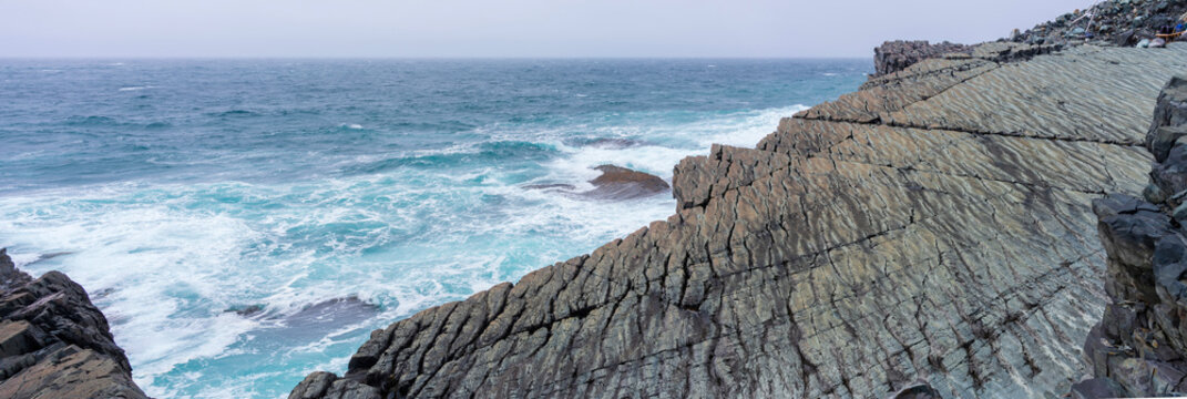 Mistaken Point, UNESCO World Heritage Site in Newfoundland, the oldest multicellular and complex deep-water marine fossils on Earth