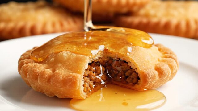 Honey Drizzling Over a Golden Fried Vetkoek Pastry
