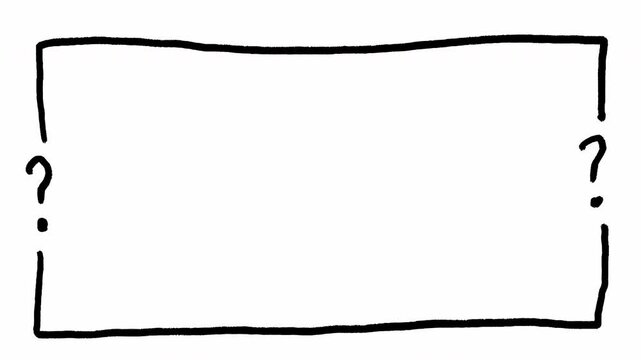 Minimalist Hand Drawn Rectangle Frame with Question Marks Sketchy Scribble Art Style Animation Video 4K
