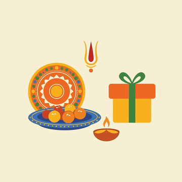 Traditional Indian sweets and a gift box for a festive celebration