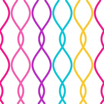 Seamless tatewaku rising steam wave pattern in shocking pink and turquoise, pop Japanese background