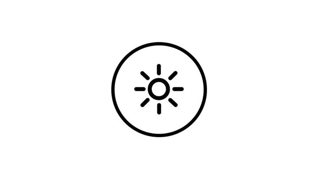 Modern vector line icon representing adjustable brightness or daylight mode for user interface settings, digital applications, and web design elements