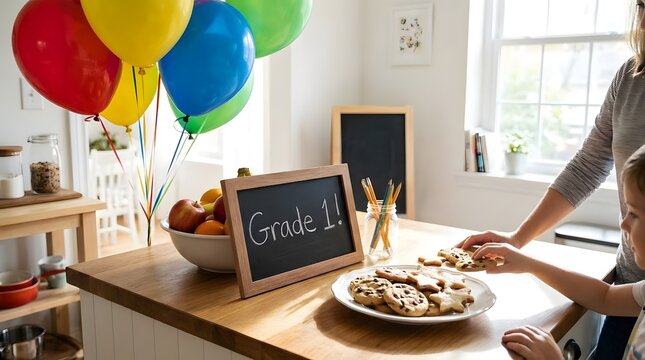 Cookies and balloons for first day of grade 1.